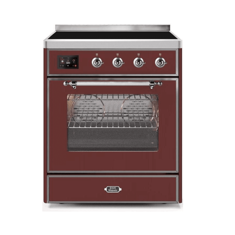 ILVE 30" Majestic II Series Freestanding Electric Single Oven Range with 4 Elements, Triple Glass Cool Door, Convection Oven, TFT Oven Control Display and Child Lock UMI30NE3