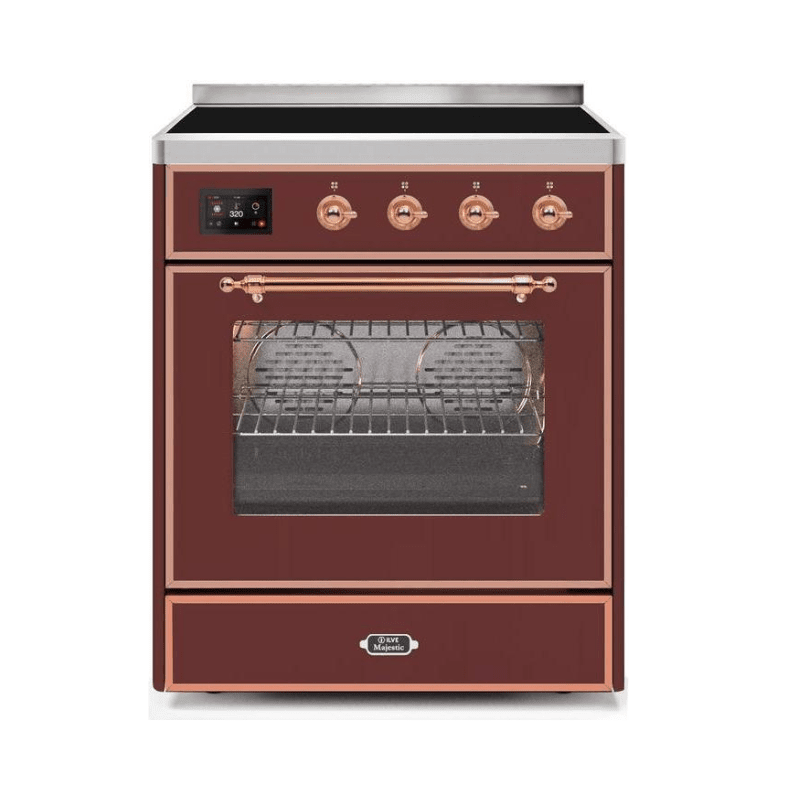 ILVE 30" Majestic II Series Freestanding Electric Single Oven Range with 4 Elements, Triple Glass Cool Door, Convection Oven, TFT Oven Control Display and Child Lock UMI30NE3