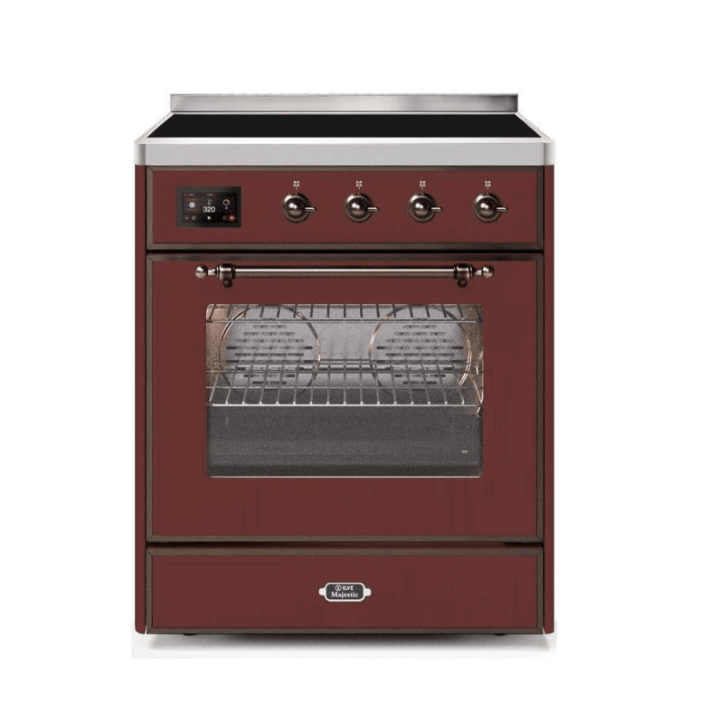 ILVE 30" Majestic II Series Freestanding Electric Single Oven Range with 4 Elements, Triple Glass Cool Door, Convection Oven, TFT Oven Control Display and Child Lock UMI30NE3