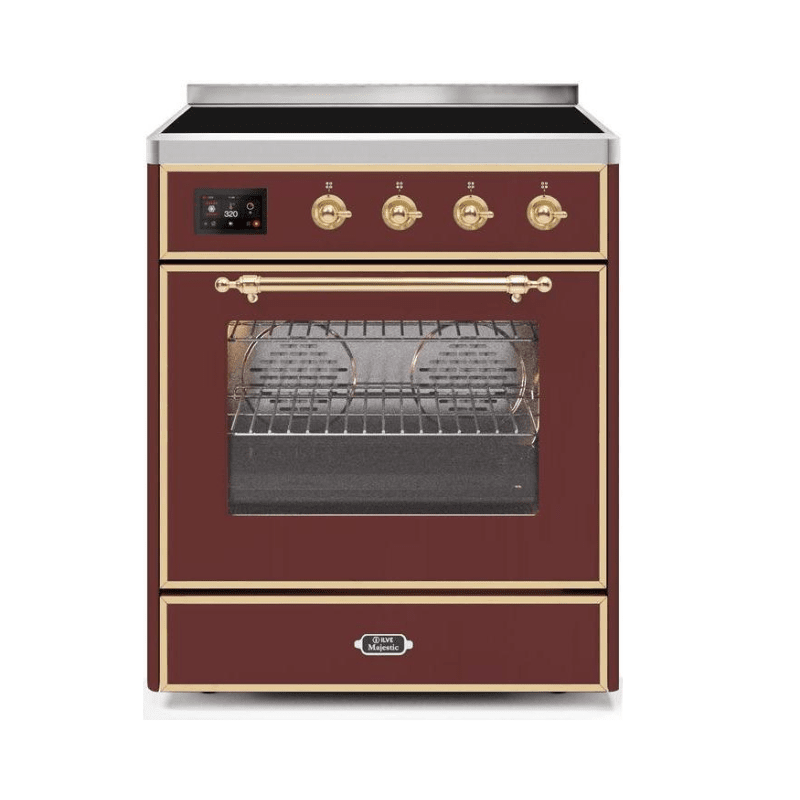ILVE 30" Majestic II Series Freestanding Electric Single Oven Range with 4 Elements, Triple Glass Cool Door, Convection Oven, TFT Oven Control Display and Child Lock UMI30NE3