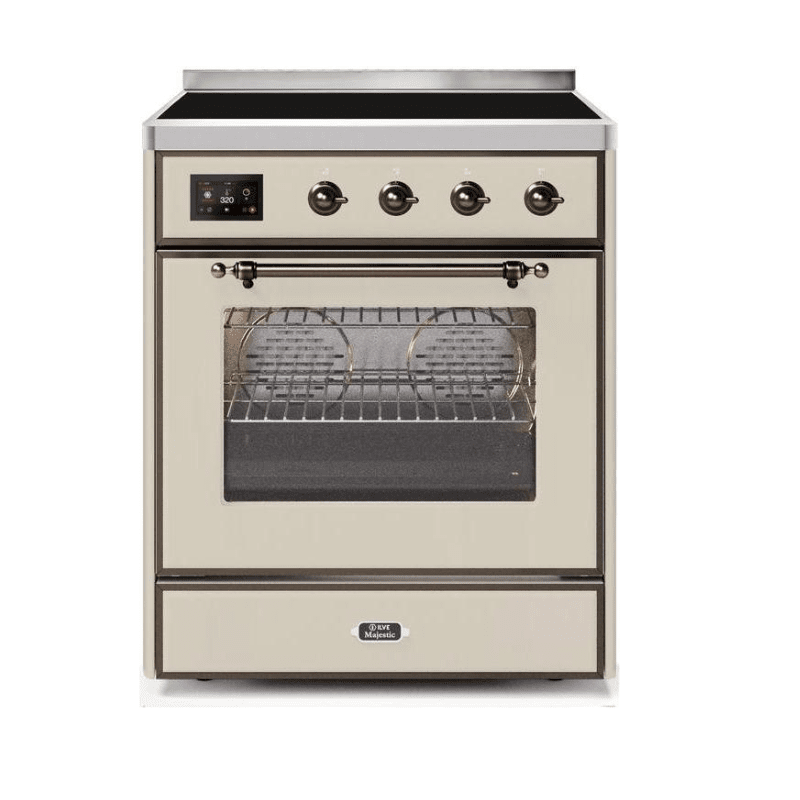 ILVE 30" Majestic II Series Freestanding Electric Single Oven Range with 4 Elements, Triple Glass Cool Door, Convection Oven, TFT Oven Control Display and Child Lock UMI30NE3