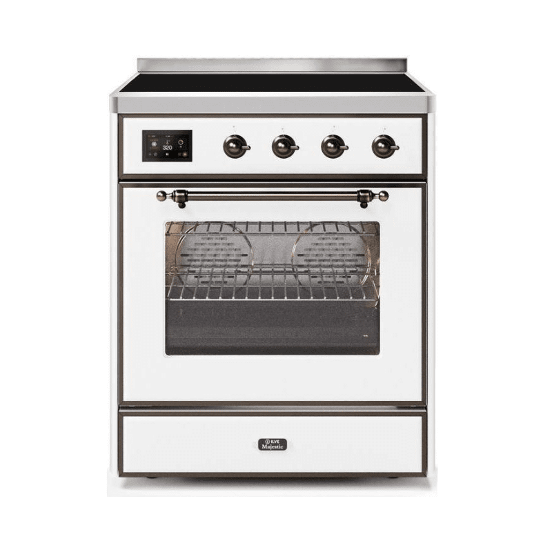 ILVE 30" Majestic II Series Freestanding Electric Single Oven Range with 4 Elements, Triple Glass Cool Door, Convection Oven, TFT Oven Control Display and Child Lock UMI30NE3