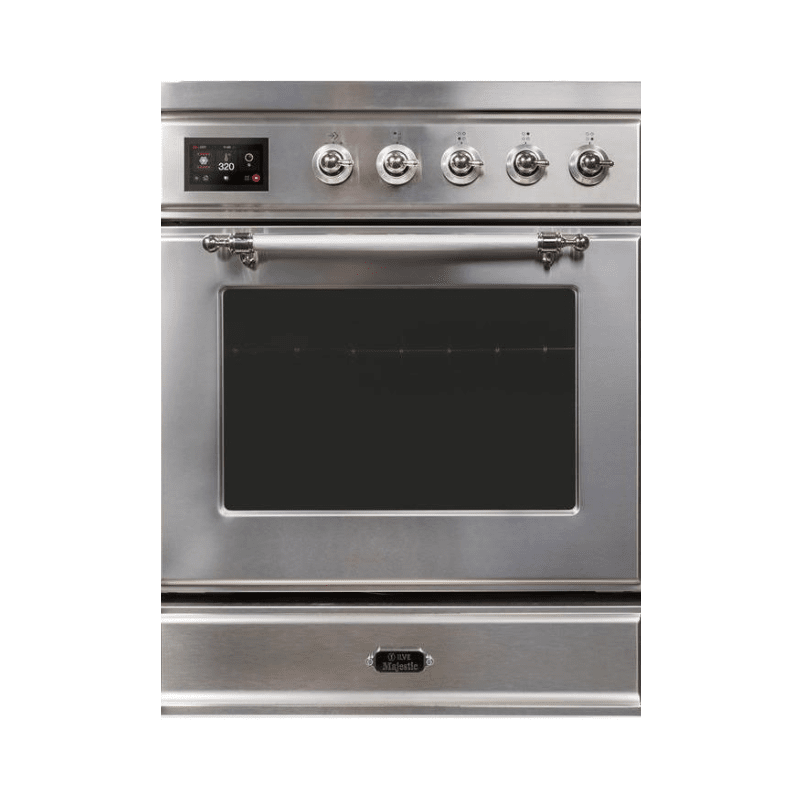 ILVE 30" Majestic II Series Freestanding Electric Single Oven Range with 4 Elements, Triple Glass Cool Door, Convection Oven, TFT Oven Control Display and Child Lock UMI30NE3