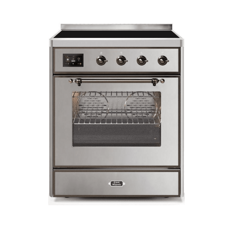 ILVE 30" Majestic II Series Freestanding Electric Single Oven Range with 4 Elements, Triple Glass Cool Door, Convection Oven, TFT Oven Control Display and Child Lock UMI30NE3