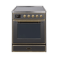ILVE 30" Majestic II Series Freestanding Electric Single Oven Range with 4 Elements, Triple Glass Cool Door, Convection Oven, TFT Oven Control Display and Child Lock UMI30NE3