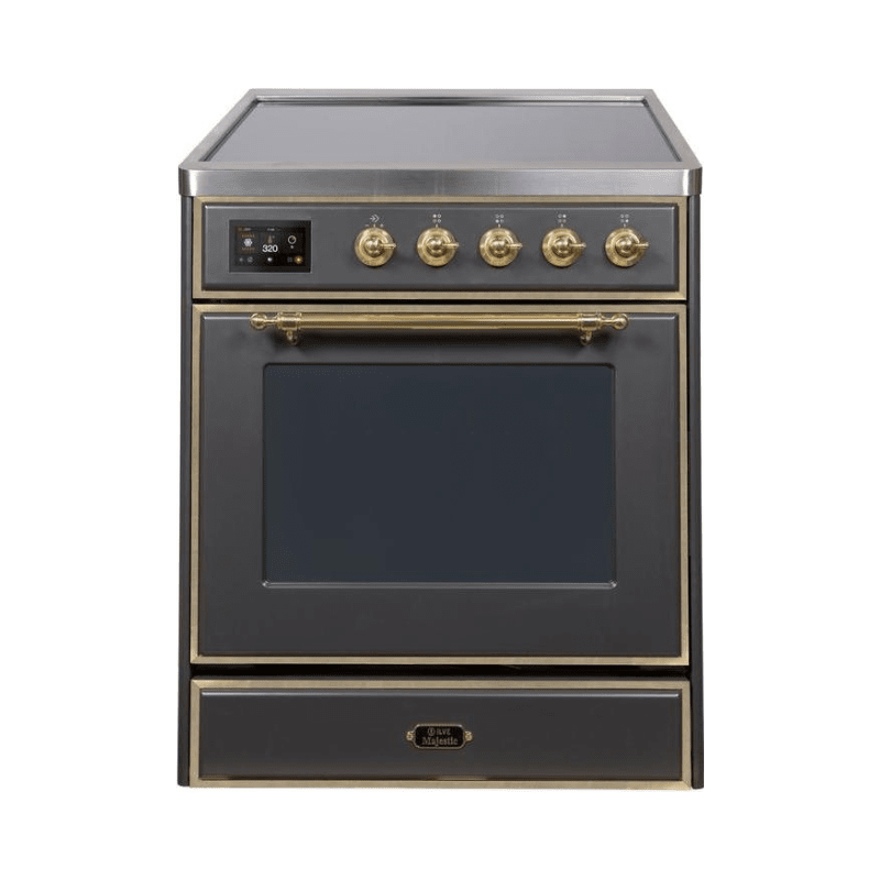 ILVE 30" Majestic II Series Freestanding Electric Single Oven Range with 4 Elements, Triple Glass Cool Door, Convection Oven, TFT Oven Control Display and Child Lock UMI30NE3