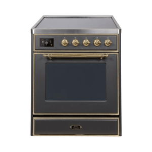 ILVE 30" Majestic II Series Freestanding Electric Single Oven Range with 4 Elements, Triple Glass Cool Door, Convection Oven, TFT Oven Control Display and Child Lock UMI30NE3