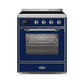 ILVE 30" Majestic II Series Freestanding Electric Single Oven Range with 4 Elements, Triple Glass Cool Door, Convection Oven, TFT Oven Control Display and Child Lock UMI30NE3