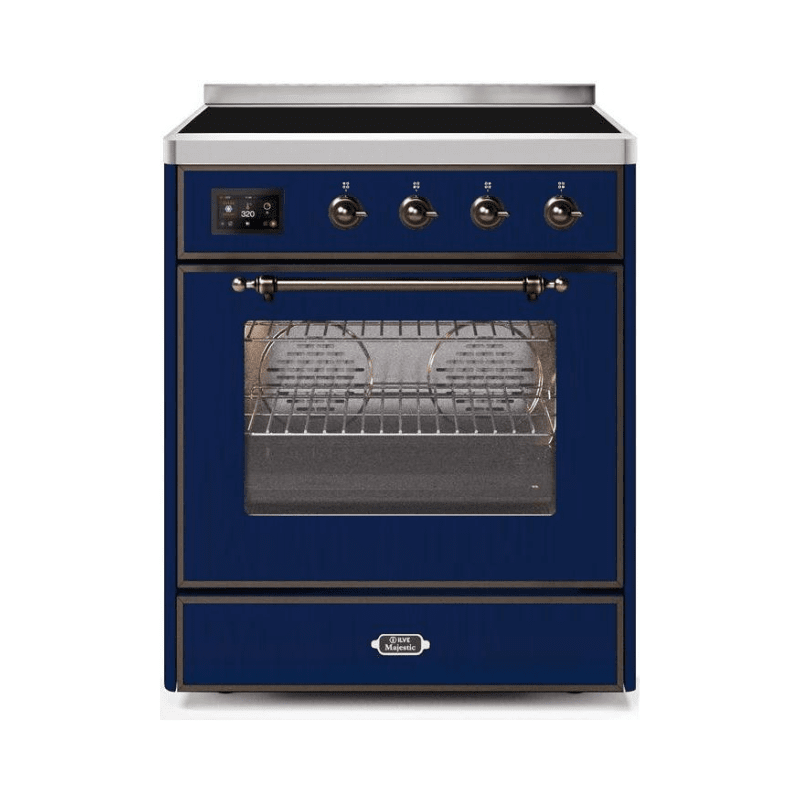 ILVE 30" Majestic II Series Freestanding Electric Single Oven Range with 4 Elements, Triple Glass Cool Door, Convection Oven, TFT Oven Control Display and Child Lock UMI30NE3