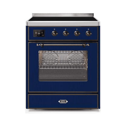 ILVE 30" Majestic II Series Freestanding Electric Single Oven Range with 4 Elements, Triple Glass Cool Door, Convection Oven, TFT Oven Control Display and Child Lock UMI30NE3