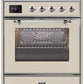 ILVE 30" Majestic II Series Gas Burner and Electric Oven Range with 5 Sealed Burners (UM30DNE3) - Antique White