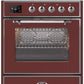 ILVE 30" Majestic II Series Gas Burner and Electric Oven Range with 5 Sealed Burners (UM30DNE3) - Burgundy with Chrome Trim