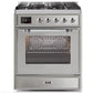 ILVE 30" Majestic II Series Gas Burner and Electric Oven Range with 5 Sealed Burners (UM30DNE3) - Stainless Steel with Chrome Trim