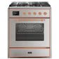 ILVE 30" Majestic II Series Gas Burner and Electric Oven Range with 5 Sealed Burners (UM30DNE3) - Stainless Steel with Copper trim