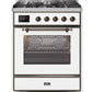 ILVE 30" Majestic II Series Gas Burner and Electric Oven Range with 5 Sealed Burners (UM30DNE3) - White with Bronze Trim