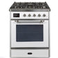 ILVE 30" Majestic II Series Gas Burner and Electric Oven Range with 5 Sealed Burners (UM30DNE3) - White with Chrome Trim