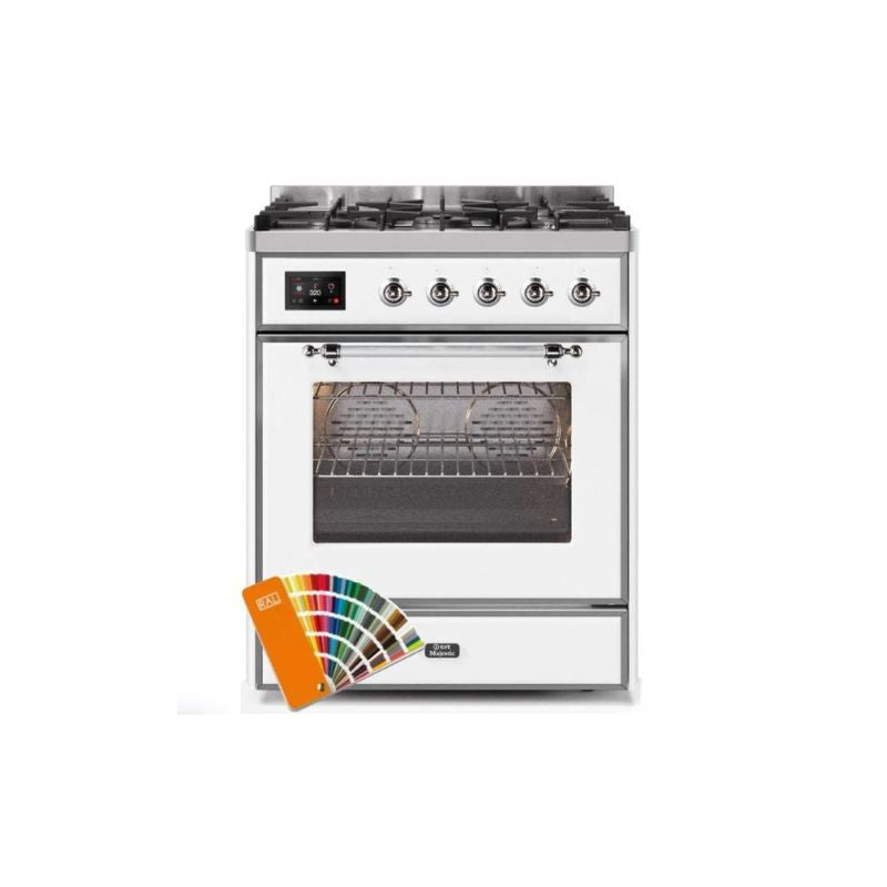 ILVE 30" Majestic II Series Gas Burner and Electric Oven Range with 5 Sealed Burners UM30DNE3