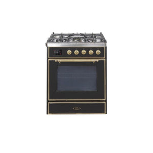 ILVE 30" Majestic II Series Gas Burner and Electric Oven Range with 5 Sealed Burners UM30DNE3