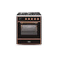 ILVE 30" Majestic II Series Gas Burner and Electric Oven Range with 5 Sealed Burners UM30DNE3