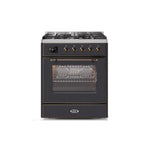 ILVE 30" Majestic II Series Gas Burner and Electric Oven Range with 5 Sealed Burners UM30DNE3