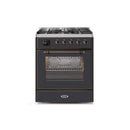 ILVE 30" Majestic II Series Gas Burner and Electric Oven Range with 5 Sealed Burners UM30DNE3