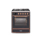ILVE 30" Majestic II Series Gas Burner and Electric Oven Range with 5 Sealed Burners UM30DNE3