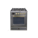 ILVE 30" Majestic II Series Gas Burner and Electric Oven Range with 5 Sealed Burners UM30DNE3