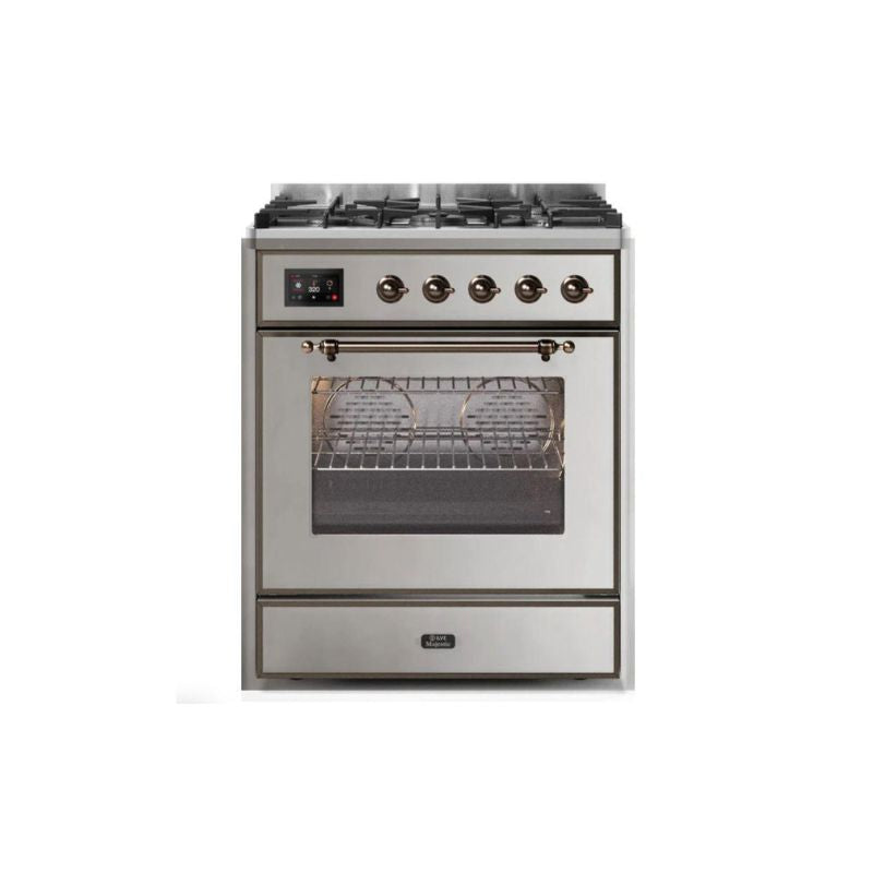 ILVE 30" Majestic II Series Gas Burner and Electric Oven Range with 5 Sealed Burners UM30DNE3