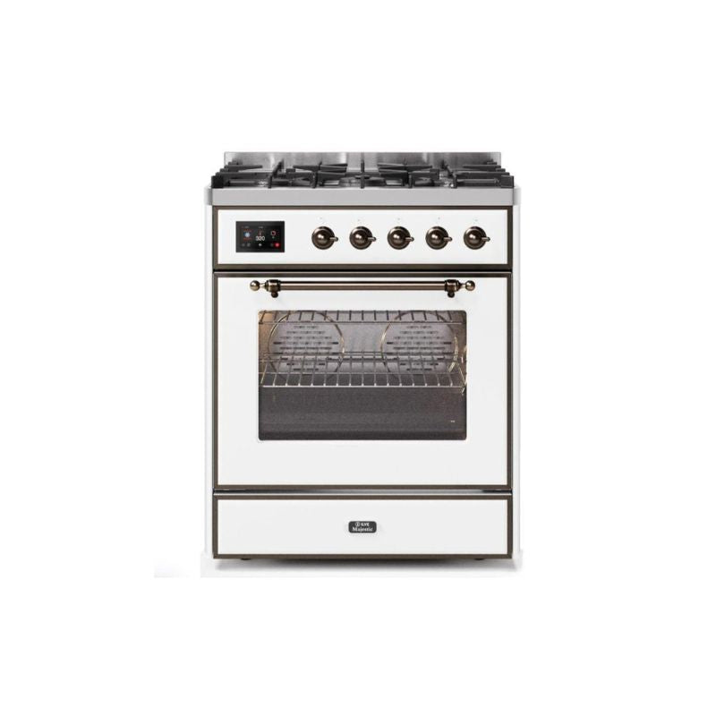 ILVE 30" Majestic II Series Gas Burner and Electric Oven Range with 5 Sealed Burners UM30DNE3