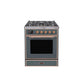 ILVE 30" Majestic II Series Gas Burner and Electric Oven Range with 5 Sealed Burners UM30DNE3
