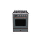 ILVE 30" Majestic II Series Gas Burner and Electric Oven Range with 5 Sealed Burners UM30DNE3
