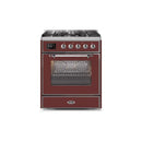 ILVE 30" Majestic II Series Gas Burner and Electric Oven Range with 5 Sealed Burners UM30DNE3