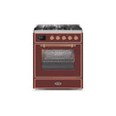 ILVE 30" Majestic II Series Gas Burner and Electric Oven Range with 5 Sealed Burners UM30DNE3