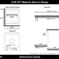 ILVE - Majestic II Series - 30 Inch Electric Freestanding Range (UMI30QNE3) Dimensions