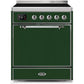 ILVE - Majestic II Series - 30 Inch Electric Freestanding Range (UMI30QNE3) - Emerald Green with Chrome Trim