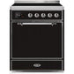 ILVE - Majestic II Series - 30 Inch Electric Freestanding Range (UMI30QNE3) - Glossy Black with Chrome Trim