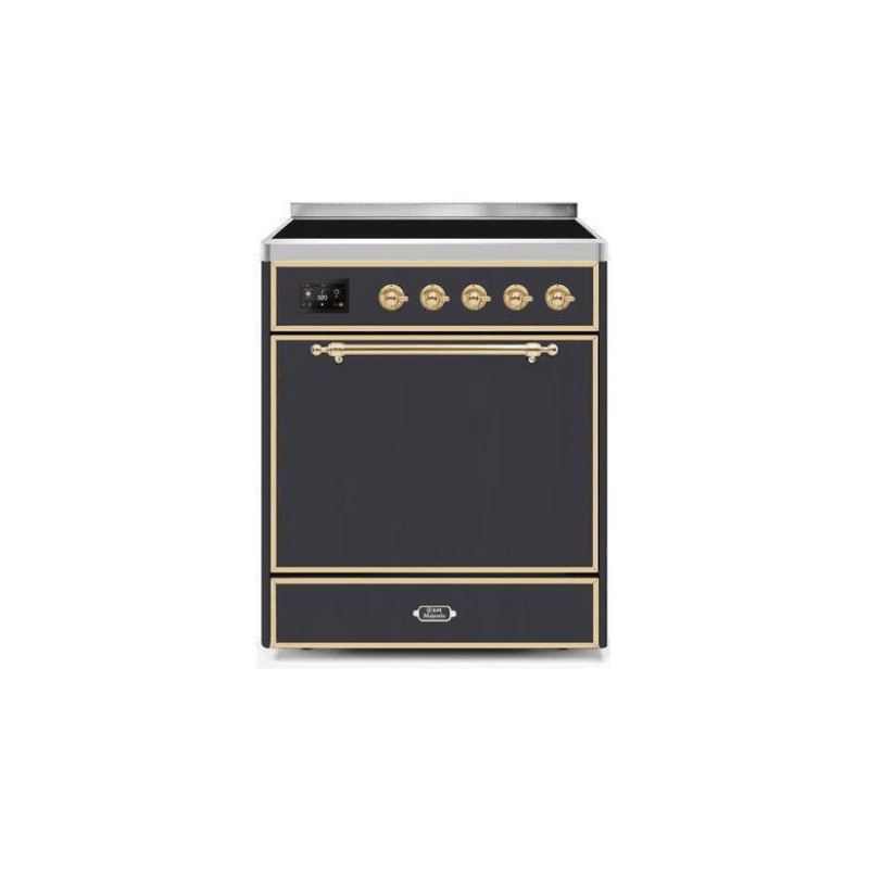 ILVE 30" Majestic II Series Induction Range with 4 Elements 2.3 cu. ft. Total Oven Capacity TFT Oven Control Display UMI30QNE3