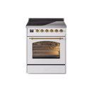 ILVE 30" Nostalgie II Series Freestanding Electric Double Oven Range with 5 Elements, Triple Glass Cool Door, Convection Oven, TFT Oven Control Display and Child Lock - UPI304NMP