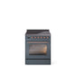 ILVE 30" Nostalgie II Series Freestanding Electric Double Oven Range with 5 Elements, Triple Glass Cool Door, Convection Oven, TFT Oven Control Display and Child Lock - UPI304NMP
