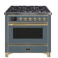 ILVE 36 Inch Majestic II Series Dual Fuel Natural Gas Range with 6 Burners and Griddle with 3.5 cu. ft. Oven Capacity TFT Oven Control Display UM09FDNS3