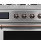 ILVE 36 Inch Majestic II Series Dual Fuel Natural Gas Range with 6 Burners and Griddle with 3.5 cu. ft. Oven Capacity TFT Oven Control Display UM09FDNS3