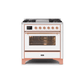 ILVE 36 Inch Majestic II Series Dual Fuel Natural Gas Range with 6 Burners and Griddle with 3.5 cu. ft. Oven Capacity TFT Oven Control Display UM09FDNS3
