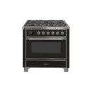 ILVE 36 Inch Majestic II Series Dual Fuel Natural Gas Range with 6 Burners and Griddle with 3.5 cu. ft. Oven Capacity TFT Oven Control Display UM09FDNS3