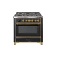 ILVE 36 Inch Majestic II Series Dual Fuel Natural Gas Range with 6 Burners and Griddle with 3.5 cu. ft. Oven Capacity TFT Oven Control Display UM09FDNS3