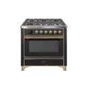ILVE 36 Inch Majestic II Series Dual Fuel Natural Gas Range with 6 Burners and Griddle with 3.5 cu. ft. Oven Capacity TFT Oven Control Display UM09FDNS3