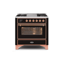 ILVE 36 Inch Majestic II Series Dual Fuel Natural Gas Range with 6 Burners and Griddle with 3.5 cu. ft. Oven Capacity TFT Oven Control Display UM09FDNS3