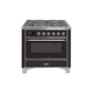 ILVE 36 Inch Majestic II Series Dual Fuel Natural Gas Range with 6 Burners and Griddle with 3.5 cu. ft. Oven Capacity TFT Oven Control Display UM09FDNS3