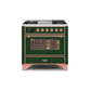 ILVE 36 Inch Majestic II Series Dual Fuel Natural Gas Range with 6 Burners and Griddle with 3.5 cu. ft. Oven Capacity TFT Oven Control Display UM09FDNS3