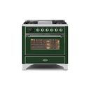 ILVE 36 Inch Majestic II Series Dual Fuel Natural Gas Range with 6 Burners and Griddle with 3.5 cu. ft. Oven Capacity TFT Oven Control Display UM09FDNS3