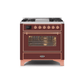 ILVE 36 Inch Majestic II Series Dual Fuel Natural Gas Range with 6 Burners and Griddle with 3.5 cu. ft. Oven Capacity TFT Oven Control Display UM09FDNS3